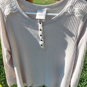 Knox Rose Thermal, Lace Detailing, XL